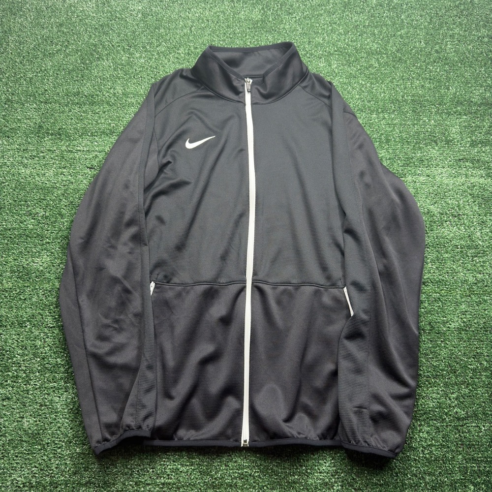 Nike Dri-FIT Mens Track Jacket Black Full Zip Training Coat Large